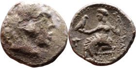 Alexander III (336-323 BC) Silver coin Obverse: Head of Herakles to right, wearing lion skin headdress Rev: Zeus seated left on low throne, holding lo...