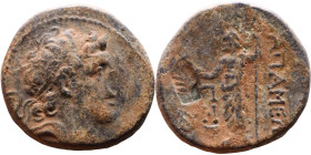 Aleksander I Balas (Seleukid King: 150 BC-145 BC) Bronze coin Obverse: Diademed head of Alexander I right, Reverse: Zeus standing left with Corinthian...