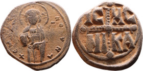Michael IV (1034-1041) Anonymous Follis Obverse: +ЄMMA-NOVH Nimbate Christ Antiphonetes standing facing Reverse: Large cross IC-XC / NI-KA

26mm 9,3...