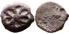 Greek
ATTICA, Athens. Circa 515-510 BC. Fourrée Hemiobol (7mm, 0.37 g). "Wappenmünzen" type. Wheel with four spokes / Quadripartite incuse square, di...