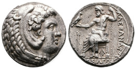 Kings of Macedon. Alexander III "the Great". Circa 324/3-320 BC. Silver Tetradrachm (25.86 mm, 17.01 g.). Arados. Head of Herakles right, wearing lion...