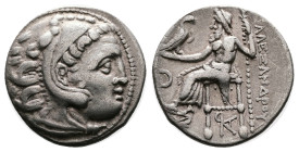 Kings of Macedon. Alexander III "the Great". 336-323 BC. Struck under Antigonos I Monophthalmos. 310-301 BC. Silver Drachm (17,85 mm. 4.07 g.). Koloph...