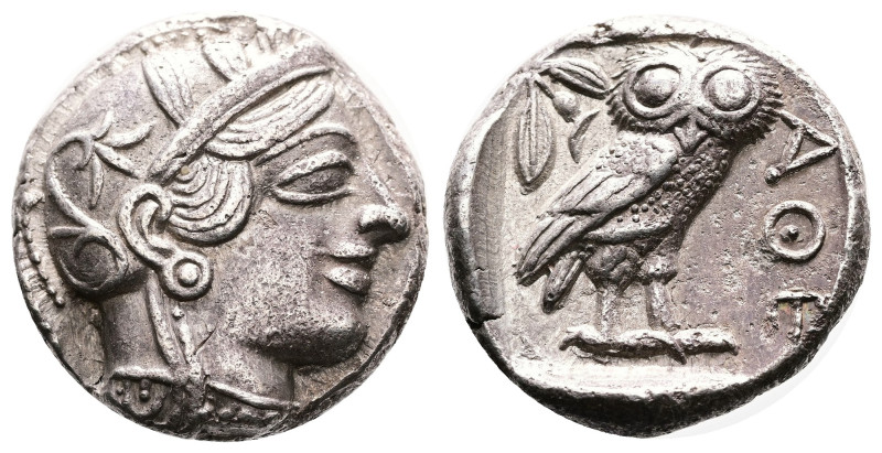 Attica. Athens. Circa 470-454 BC. Silver Tetradrachm (22.60 mm, 17.14 g.). Helme...