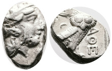 Attica. Athens. Circa 454-404 BC. Silver Tetradrachm (18.01 mm, 17.13 g.). Helmeted head of Athena right, with frontal eye. Rev. AΘE. Owl standing rig...