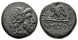 Pontos. Amisos. Civic issue under Mithradates VI Eupator. Circa 120-63 BC. Bronze (19.84 mm, 8.75 g.). Laureate head of bearded Zeus right. Rev. AMIΣO...