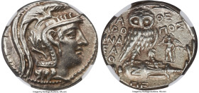 ATTICA. Athens. Ca. 2nd-1st centuries BC. AR tetradrachm (27mm, 16.35 gm, 11h). NGC Choice XF 4/5 - 3/5. New Style coinage, ca. 113/112 BC, Aropus, Mn...