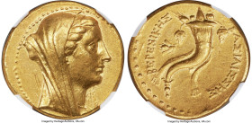 PTOLEMAIC EGYPT. Berenice II (died 221 BC). AV mnaieion or octodrachm (27mm, 27.62 gm, 1h). NGC Choice VF 5/5 - 3/5, Fine Style, marks. Posthumous iss...