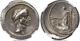 Divus Julius Caesar (49-44 BC), with L. Flaminius Chilo, as Moneyer. AR denarius (20mm, 3.63 gm, 7h). NGC Choice VF 4/5 - 3/5, Fine Style. Rome, 43 BC...