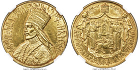 Haile Selassie I gold "Coronation" Medal EE 1923 (1930) MS61 NGC, Addis Ababa mint, KMX-12a, Gill-S13. 27.37gm. Impressive in hand with the jeweled bu...