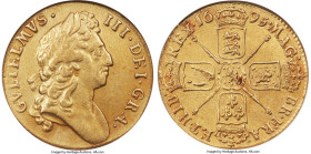 William III gold Guinea 1695 XF Details (Cleaned) NGC, KM488.1, S-3458, Fr-313. Despite the noted qualifier, this has aged nicely, displaying a tanger...