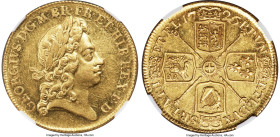 George I gold 2 Guineas 1726 AU58 NGC, KM554, S-3627. Final date of this four-year type that has risen in popularity in recent years. Boasting a cente...