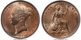 Victoria Penny 1856 MS63 Red and Brown NGC, KM739, S-3948. Ornamental Trident. Tightly graded as most of the golden mint red luster remains. The strik...