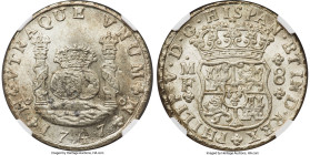 Philip V 8 Reales 1747 Mo-MF MS65 NGC, Mexico City mint, KM103, Cal-1472. An impossible preservation for Philip V's final-date of production in Mexico...