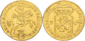 Halve gouden rijder van 7 gulden. Holland. 1760. VF

Mount traces. CNM 2.28.48. Delm. 783. AU. 5 g