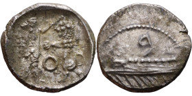 PHOENICIA: Sidon (4th century BC) Ar Obol Obverse: Galley l.; legend in Phoenician, Reverse. Persian king battling lion

10mm 0.83g