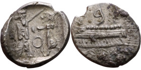 PHOENICIA: Sidon (4th century BC) Ar Obol Obverse: Galley l.; legend in Phoenician, Reverse. Persian king battling lion

10mm 0.81g