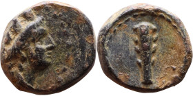 Greek Bronze coin. (IV-I century BC)

10mm 1.38g