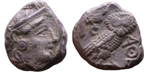 ATTICA, Athens. Circa 454-404 BC. AR Tetradrachm Obverse: Head of Athena right, with frontal eye, wearing earring, necklace, and crested Attic helmet ...