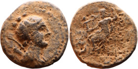 Greek Bronze coin. (IV-I century BC)

Artificial sand patina

19mm 4.53g