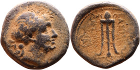 Greek Bronze coin. (IV-I century BC)

Artificial sand patina

18mm 5.57g