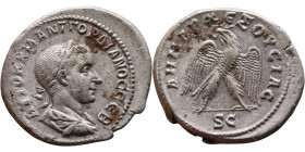 Gordian III (238-244)Tetradrachm. Obverse: Bust of emperor. Reverse: Eagle standing left, head right, wreath in beak, tail right, wings spread

28mm...