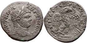 Caracalla (211-217) Tetradrachm. Obverse: Bust of emperor. Reverse: Eagle standing left, head right, wreath in beak, tail right, wings spread

27mm ...