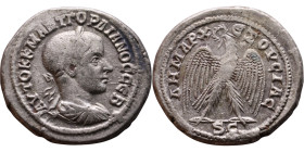 Gordian III (238-244)Tetradrachm. Obverse: Bust of emperor. Reverse: Eagle standing left, head right, wreath in beak, tail right, wings spread

28mm...