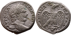Caracalla (211-217) Tetradrachm. Obverse: Bust of emperor. Reverse: Eagle standing left, head right, wreath in beak, tail right, wings spread

26mm ...