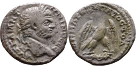 Caracalla (211-217) Tetradrachm. Obverse: Bust of emperor. Reverse: Eagle standing left, head right, wreath in beak, tail right, wings spread

27mm ...