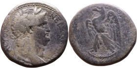 Nero (54-68) Syria: Antioch. Tetradrachm Obverse: ΝΕΡΩΝ ΚΑΙΣΑΡ ΣΕΒΑΣΤΟΥ Laureate head of Nero Reverse: Eagle on thunderbol

24mm 13.04g...