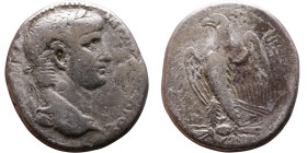 Nero (54-68) Syria: Antioch. Tetradrachm Obverse: ΝΕΡΩΝ ΚΑΙΣΑΡ ΣΕΒΑΣΤΟΥ Laureate head of Nero Reverse: Eagle on thunderbol

24mm 12.90g...