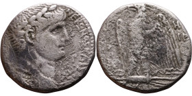 Nero (54-68) Syria: Antioch. Tetradrachm Obverse: ΝΕΡΩΝ ΚΑΙΣΑΡ ΣΕΒΑΣΤΟΥ Laureate head of Nero Reverse: Eagle on thunderbol

25mm 13.12g...