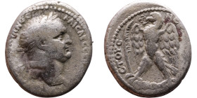 Vespasian (69-79) Syria: Antioch. Tetradrachm Obverse: Laureate head of emperor right, with aegis Reverse: Eagle on thunderbolt, left

25mm 12.60g