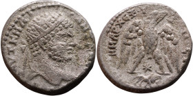 Caracalla (211-217) Tetradrachm. Obverse: Bust of emperor. Reverse: Eagle standing left, head right, wreath in beak, tail right, wings spread

24mm ...