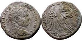 Caracalla (211-217) Tetradrachm. Obverse: Bust of emperor. Reverse: Eagle standing left, head right, wreath in beak, tail right, wings spread

26mm ...