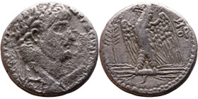Nero (54-68) Syria: Antioch. Tetradrachm Obverse: ΝΕΡΩΝ ΚΑΙΣΑΡ ΣΕΒΑΣΤΟΥ Laureate head of Nero Reverse: Eagle on thunderbol

24mm 13.17g...