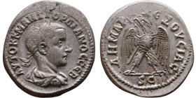 Gordian III (238-244)Tetradrachm. Obverse: Bust of emperor. Reverse: Eagle standing left, head right, wreath in beak, tail right, wings spread

25mm...