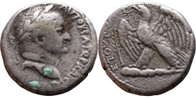 Vespasian (69-79) Syria: Antioch. Tetradrachm Obverse: Laureate head of emperor right, with aegis Reverse: Eagle on thunderbolt, left

24mm 13.28g