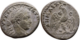Elagabalus (218-222) Tetradrachm. Obverse: Bust of emperor. Reverse: Eagle standing left, head right, wreath in beak, tail right, wings spread

24mm...