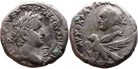 vespasian and Titus (69-79) Syria: Antioch. Tetradrachm Obverse: head of Vespasian left, ascending to heaven on the back of an eagle flying left Rever...