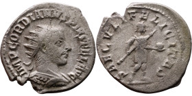 Gordian III (238-244) Antoninianus Obv: Radiate, draped bust of emperor Rev: Standing empeor 

22mm 4.38g