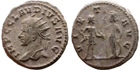 Roman coin – Claudius II Gothicus (268-270) – Bilon Antoninianus

19mm 3.37g