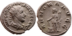 Gordian III (238-244) Antoninianus Obv: Radiate, draped bust of emperor Rev: Standing Annona 

21mm 3.57g