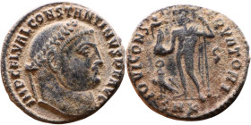 Constantinus I (306-337) follis. Obv: Cuirassed bust of emperor Rev: Jupiter standing left, chlamys across left shoulder, leaning on scepter with eagl...