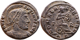 Constantine I The Great (306 - 337 AD). Follis. Obv.: helmeted, cuirassed bust right. Rev.: Roma seated right on shield, holding shield

18mm 2.85g