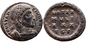 Constantinus I (306-337) follis. Obv: Cuirassed bust of emperor Rev: VOT XX MVLT XXX

18mm 3.12g