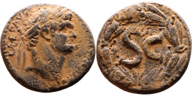 Domitian (81-96) Syria: Antioch. Bronze coin. Obverse: Bust of emperor. Reverse: Large S C

Artificial sand patina

27mm 13.59g
