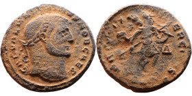 Constantius I (293-306 ). AE follis. Obv.: Laureate head right. Rev.: Genius standing left holds cornucopia

Artificial sand patina

24mm 6.27g
