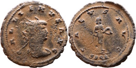 Roman coin – Gallienus (253-268) Billon Antoninianus

Artificial sand patina

22mm 3.55g