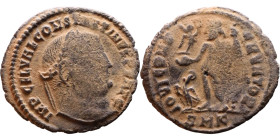 Constantinus I (306-337) follis. Obv: Cuirassed bust of emperor Rev: Jupiter standing left, chlamys across left shoulder, leaning on scepter with eagl...